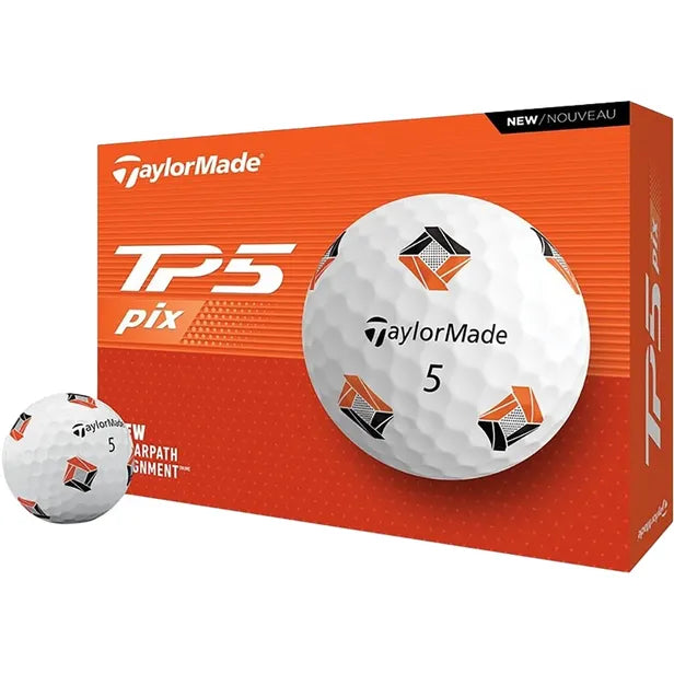 Bola de Golfe TaylorMade TP5 Pix - Branco (12 Unidades)
