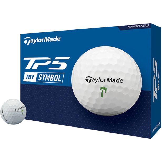 Bola de Golfe TaylorMade TP5 My Symbol Palm - Branco (12 Unidades)