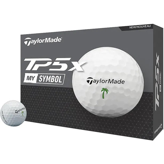 Bola de Golfe TaylorMade TP5X My Symbol Palm - Branco (12 Unidades)